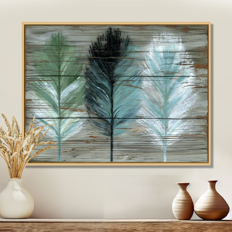 Plume de texture bois Boho - Boho, H 24 po x l 32 po, Cadre flottant, Naturel
