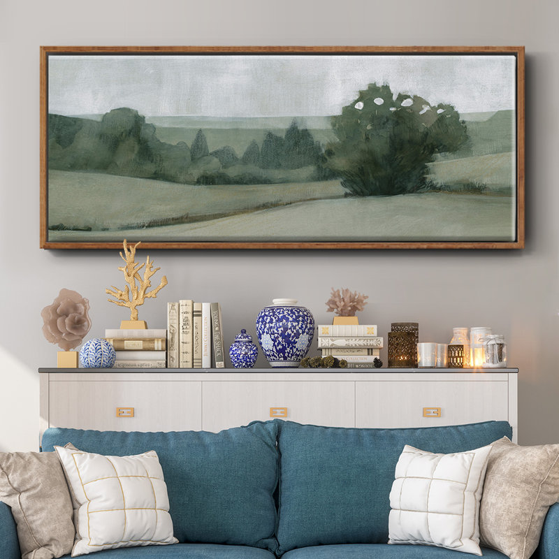 «Soft Green Landscape II», toile encadrée, H 20 po x l 50 po