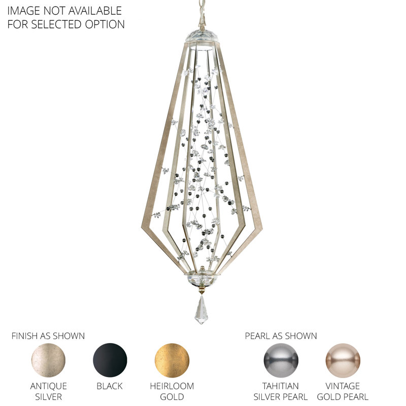 Eternity 1 - Light LED Pendant, 39.5" H x 15.88" W x 13.88" D, Antique Silver/Gold Pearl