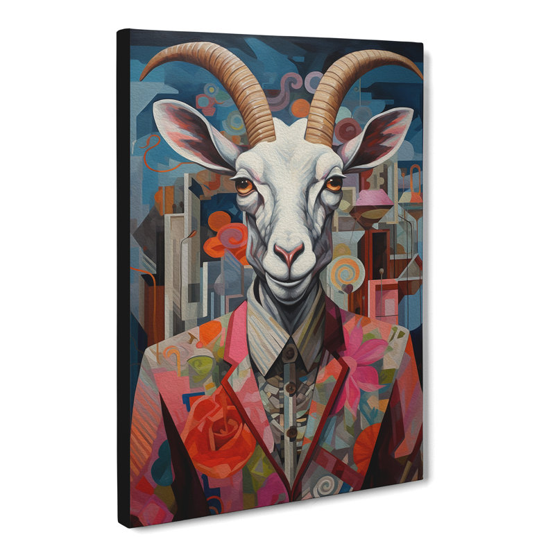Goat Dadaism No.2 - No Frame Print, 50cm H x 35cm W x 3cm D