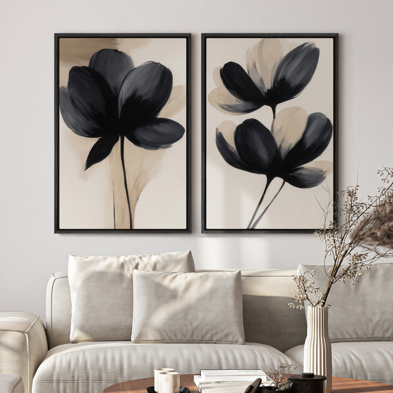 Framed Canvas Wall Art, Vintage Abstract Wall Canvas Prints 24"x36"