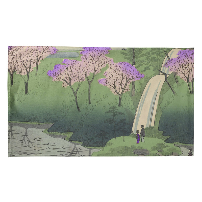 Serviette de thé chiyogaike étang Macintyre, Polyester sergé, Mauve / Vert