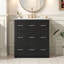 Meuble-lavabo de 30 po avec lavabo encastré et tiroirs, surface peinte, portes à fermeture en douceur, armoire de salle de bain avec tiroir basculant-1562603465