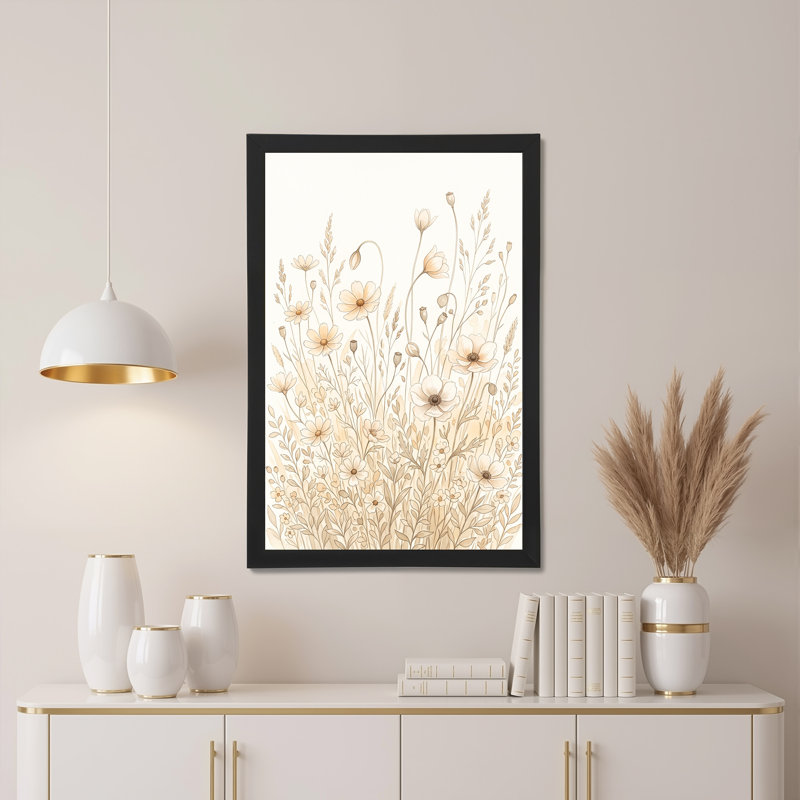 Art mural sur toile beige et crème, H 24 po x l 16 po