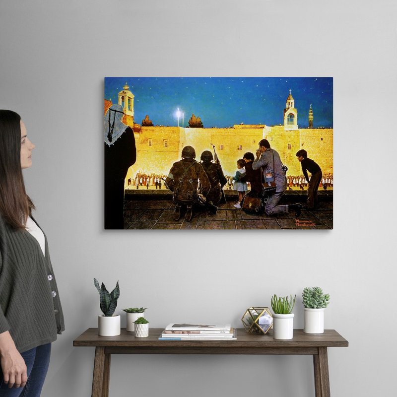«Norman Rockwell Christmas Eve In Bethlehem», art mural sur toile, Toile tendue, H 24 po x l 36 po x P 1,25 po