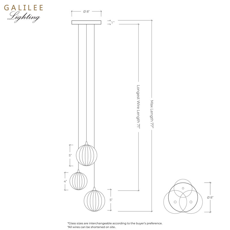 Vine 3 - Light LED Pendant, Satin Nickel