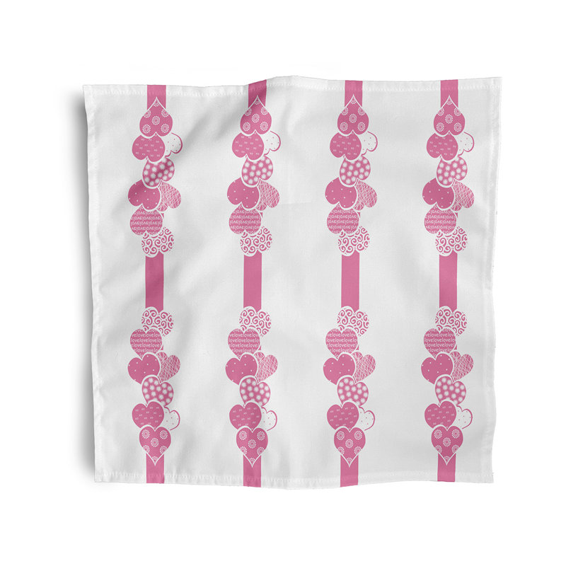 Jamul Ribbon of Hearts Napkins, Light Pink