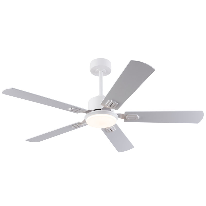 Ventilateur de plafond 42 po avec lumière et télécommande - Ventilateur moderne à profil bas avec moteur à courant continu réversible à 6 vitesses, DEL à 3 couleurs à intensité variable, pales à finition double (deux options de couleur)
