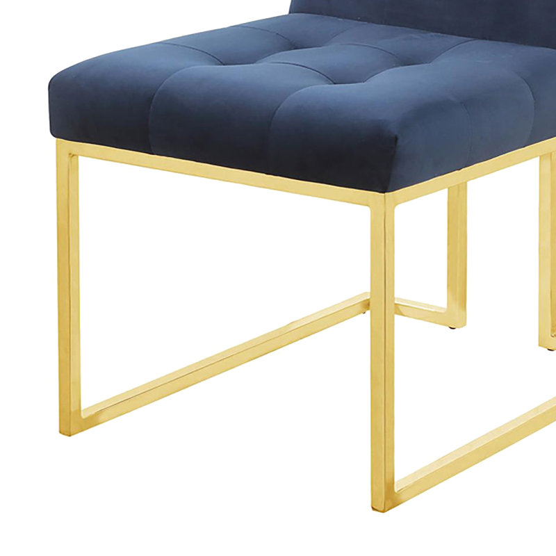 Chaise d'appoint Persas, Laiton, Bleu encre