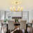 8-Light Modern Dimmable Chandelier With Fabric Shades-1139210077