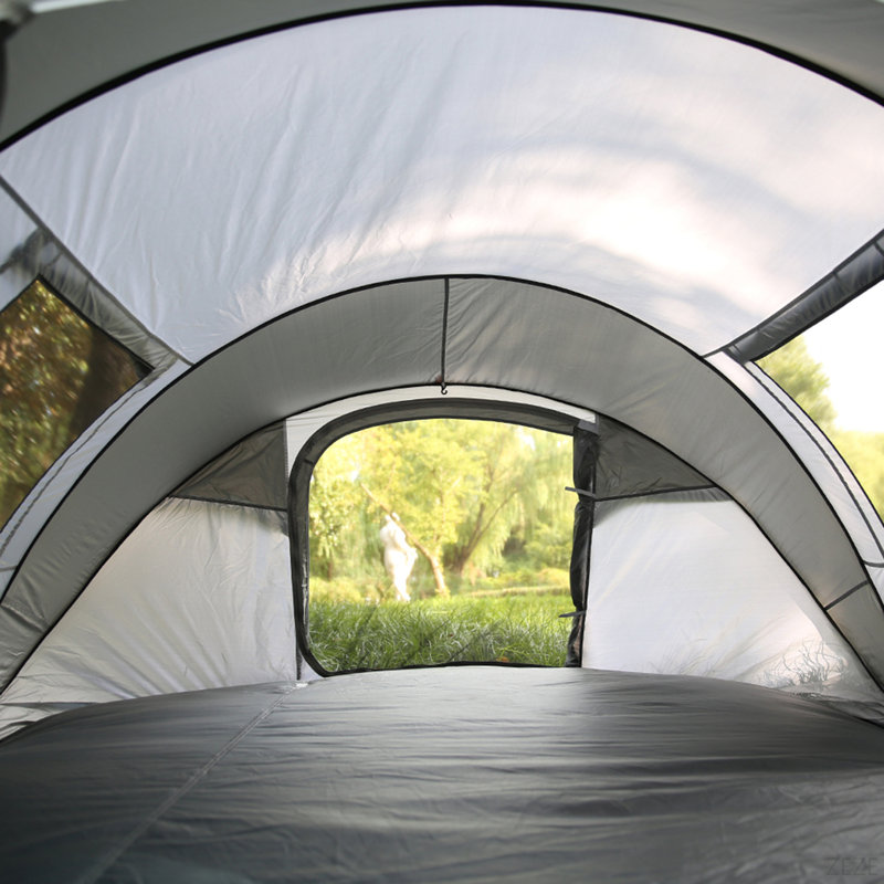 Tente de bateau escamotable blanche et grise pour 4 à 6 personnes, Blanc / Gris, H 51,18 po x l 125,98 po x P 86,61 po