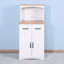 Armoire de cuisine pour micro-ondes: rangement pour garde-manger blanc avec grand tiroir et armoire pour garde-manger: espace de rangement