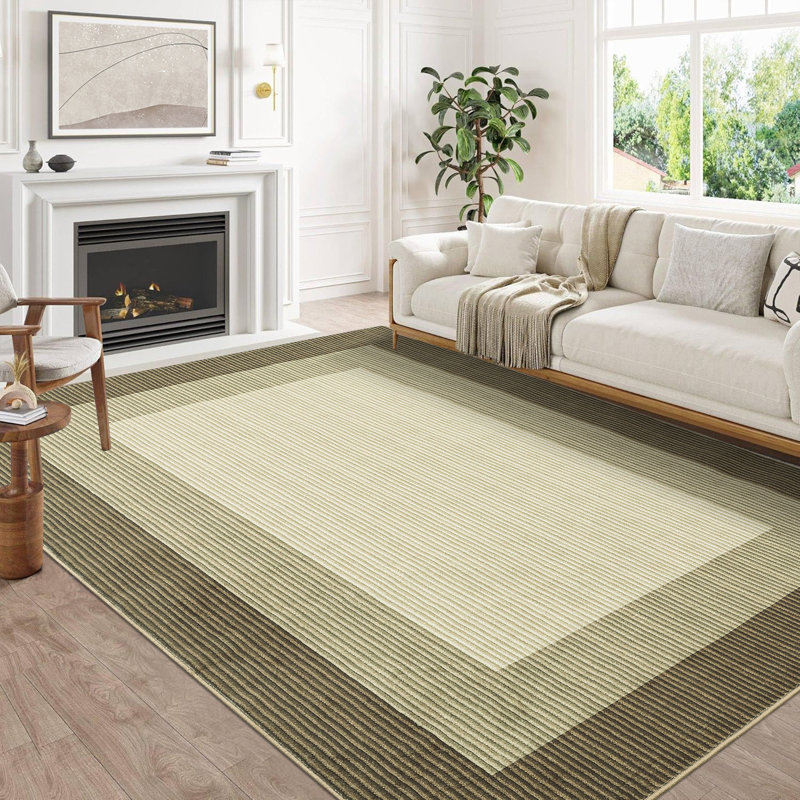 Tapis modernes à rayures et à rayures (non tissés) pour salon, chambre à coucher, tapis à lessive à poils courts, tapis neutre simple, pour bureau, décoration intérieure