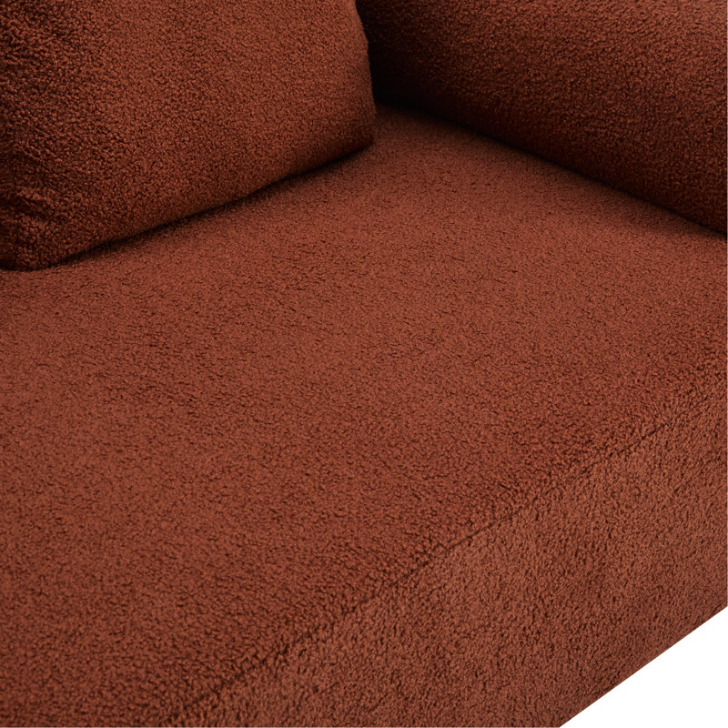 Canapé 3 places orange de 198 cm (78 pouces) avec 3 coussins, idéal pour le salon, la chambre ou un appartement - Assise confortable, coussins modernes, spacieux et confortable.