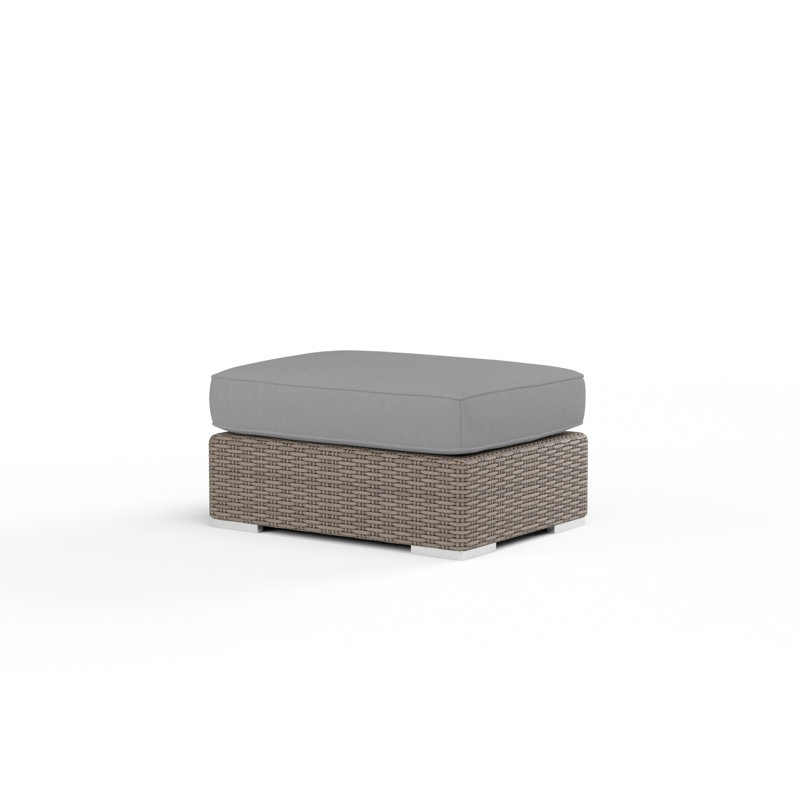 Coronado Outdoor Ottoman, Canvas Flax Sunbrella®, Light Brown