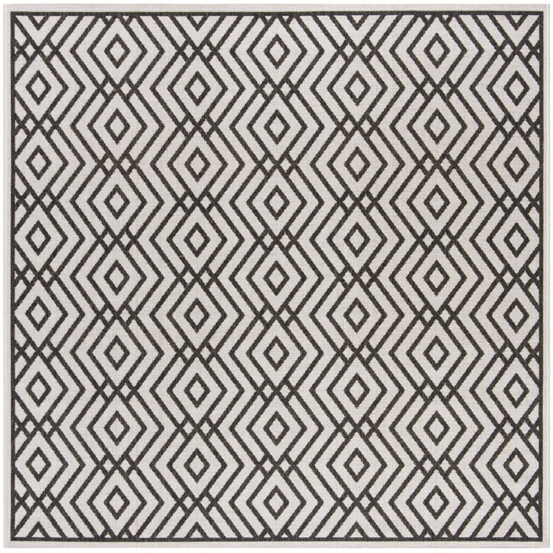 Tapis d'intérieur / extérieur géométrique Gowanus 100 Performance, Carré 6 pi 7 po