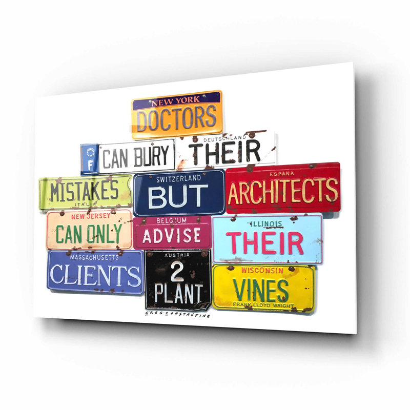Latitude Wall® «Flwright Doctors Bury Mistakes» par Gregory Constantine, art mural en verre acrylique