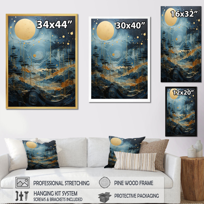 Reproduction d'art sur toile U19, Cadre simple noir, H 32 po x l 24 po x P 1 po