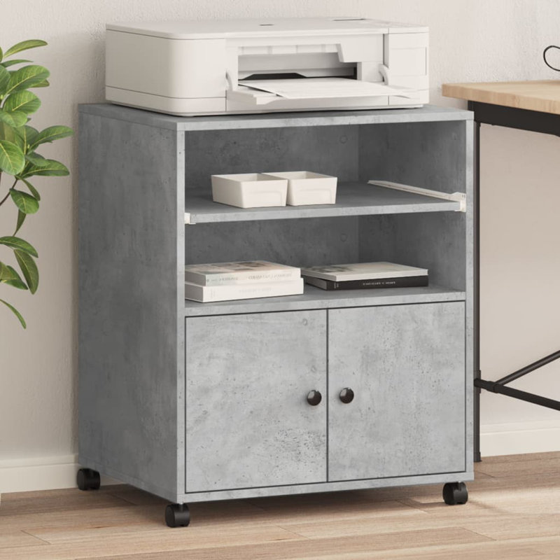 74cm H x 60cm W Printer Stand, Concrete Grey