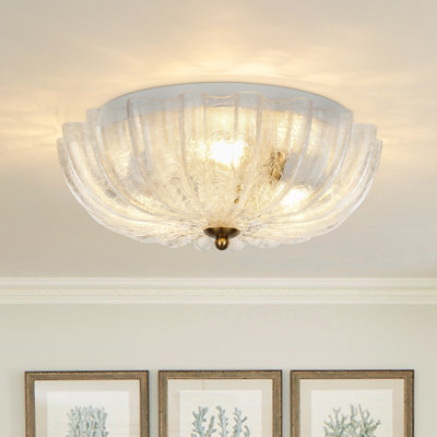 3-Light French Flower Dimmable Semi Flush Mount 