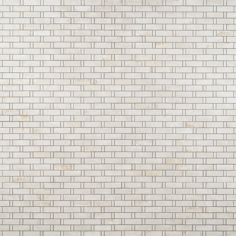 Ravina 12" x 12" Matte Porcelain Brick Look Floor and Wall Mosaic Tile (0.96 Sq. Ft. / Each), Ivory