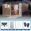 Remise de rangement extérieure en métal galvanisé 10 x 8 pi avec fenêtre escamotable, lumière DEL, panneau perforé, évents, portes verrouillables