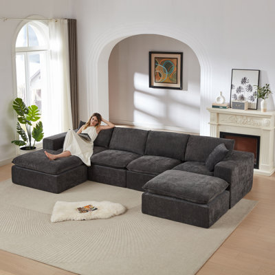 Canapé moderne en nuage de chenille, librement combinable, confortable pour s'asseoir, convient aux meubles de salon modernes dans les maisons, les appartements et les bureaux