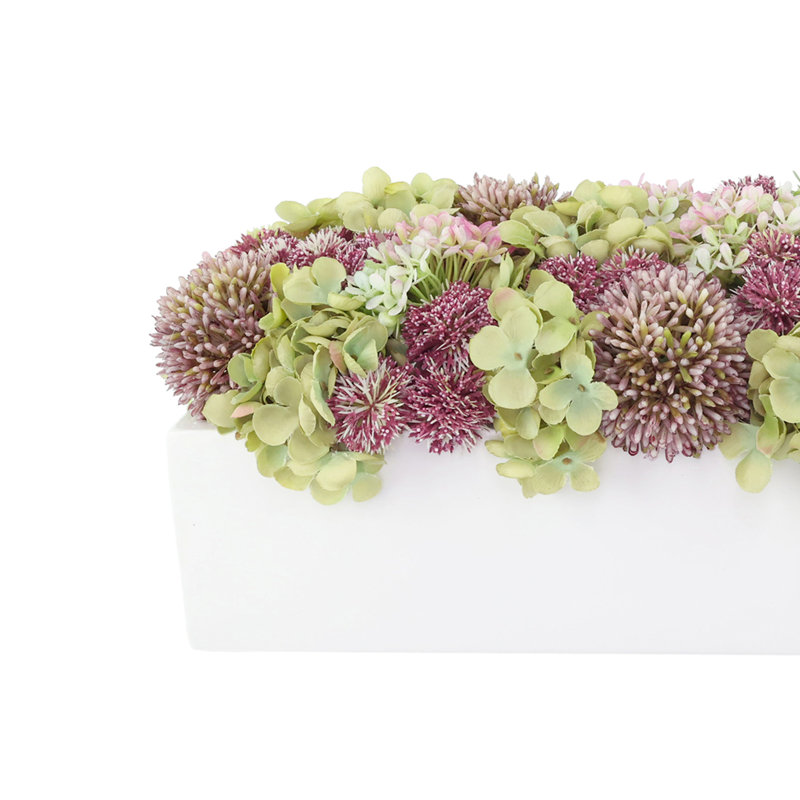Hydrangea and Allium in Rectangular Planter