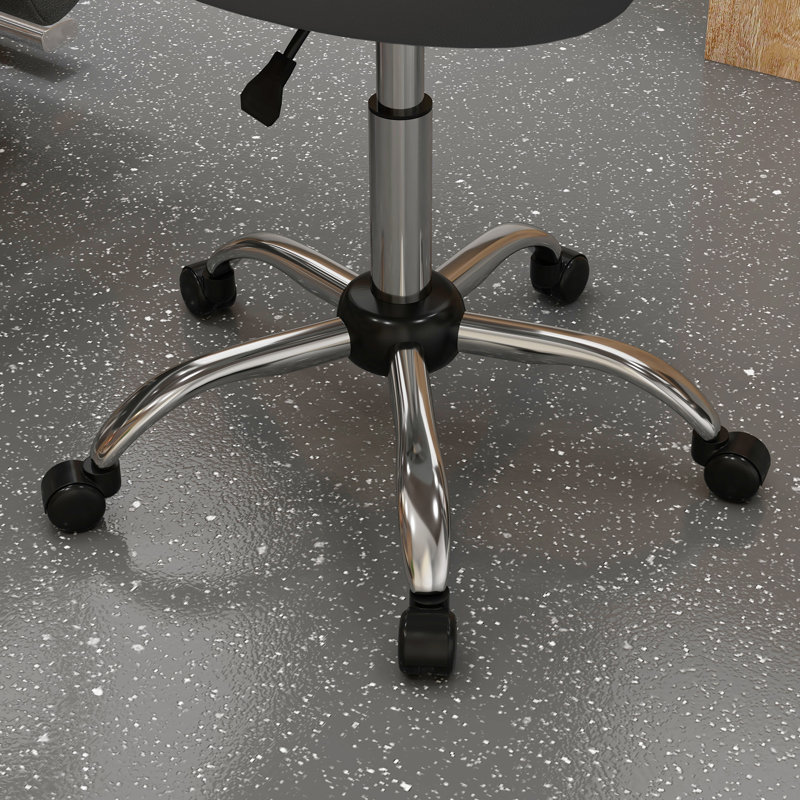 Lewey Adjustable Height Lab Stool with Wheels, Black