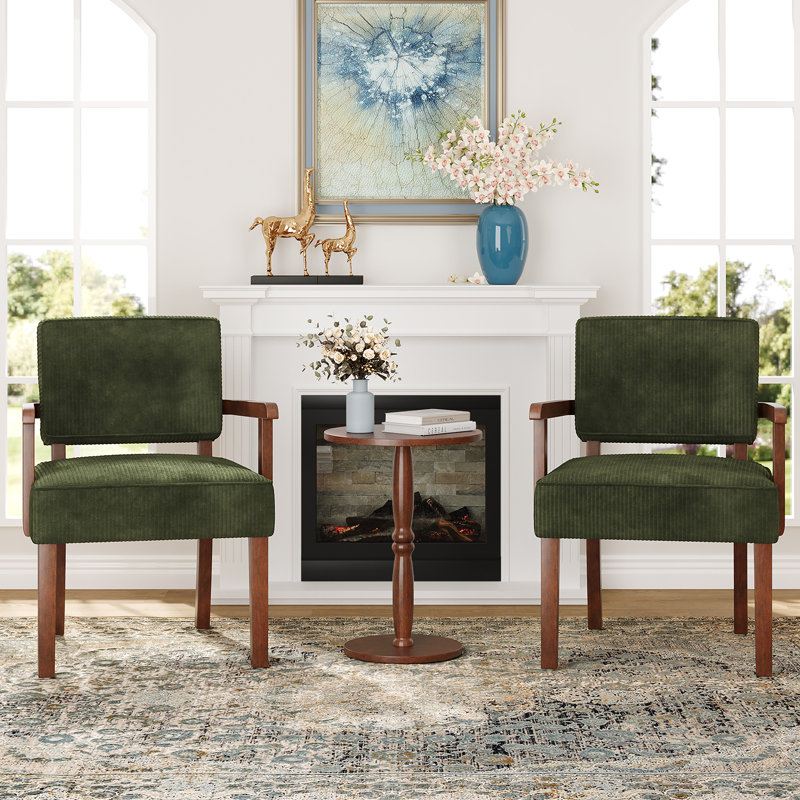 Fauteuil d'appoint Naethan, Green Corduroy