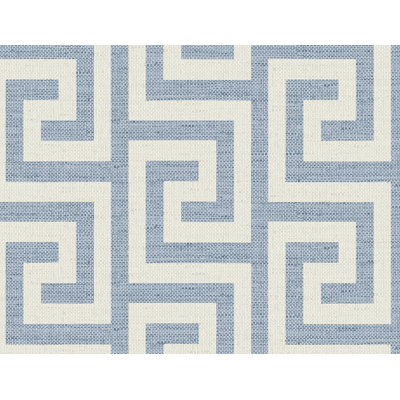 Lillian August Ink Luna Retreat Greek Key Embossed Vinyl Unpasted Wallpaper