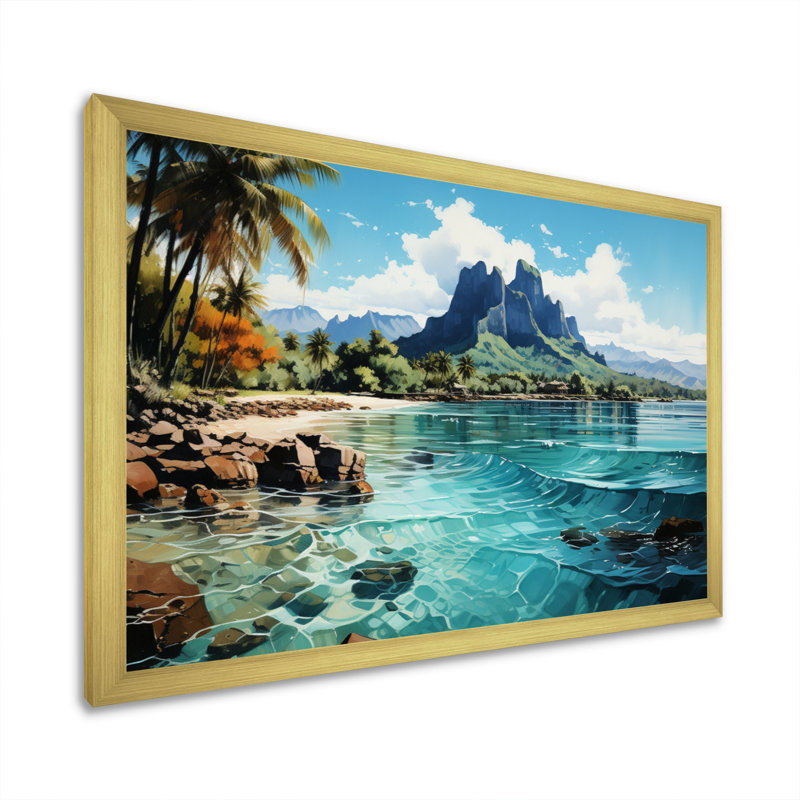 Bora Bora Beach, impression sur toile, paysage de l'océan tropical - Bora Bora Beach III, H 34 po x l 44 po x P 1,5 po