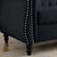 Canapé Chesterfield 58,8 po en velours noir pour salon, canapé 2 places capitonné avec accoudoirs roulés et tête de clou-523951034-523951037