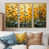 Toile avec cadre flottant or