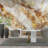 Cream Gold Marble Abstract Wall Mural-714365593