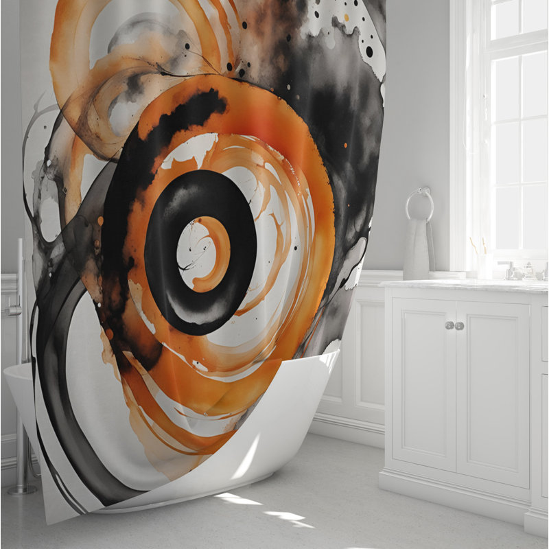 Rideau de douche abstrait, H 72 po x l 70 po
