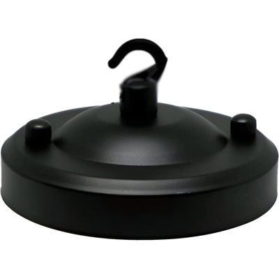 Rosace de plafond rétro avec crochet 108 mm auvent de plafond rond rond en métal 60 mm de hauteur, plaque de crochet de plafond pour chaîne avec câble en tissu, rosace de plafond industrielle rétro pour éclairage domestique