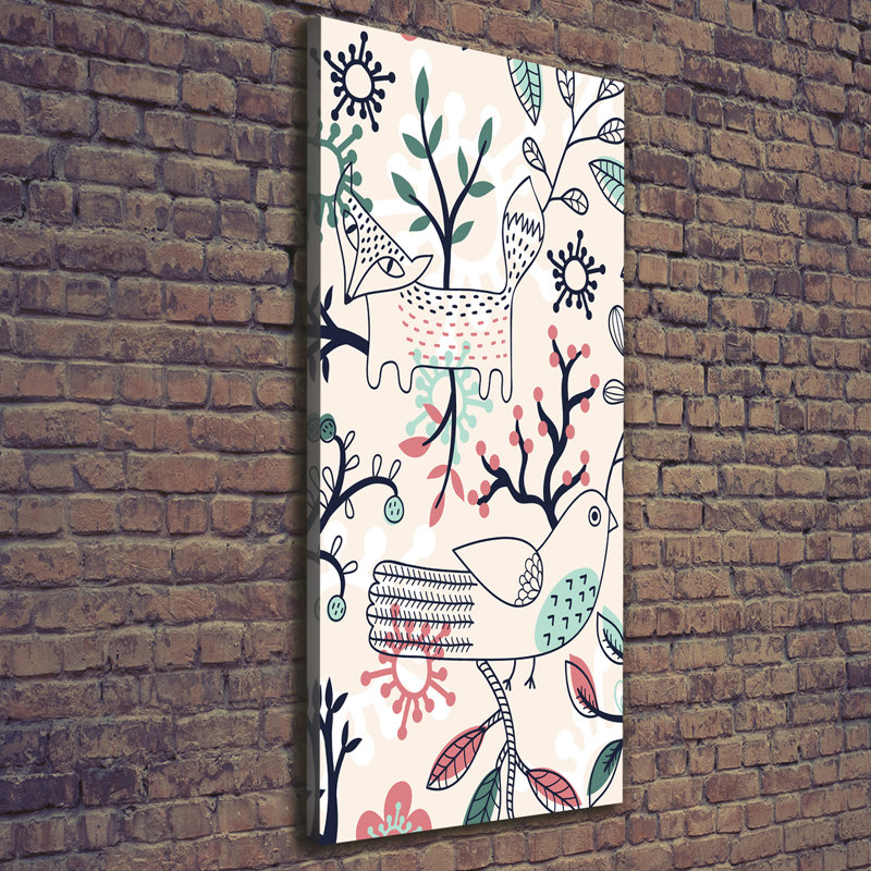 Animals And Flowers - Wrapped Canvas Print