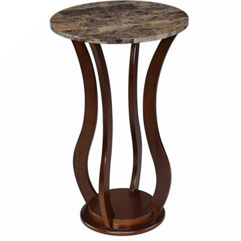 Table d'appoint ronde avec plateau en faux marbre