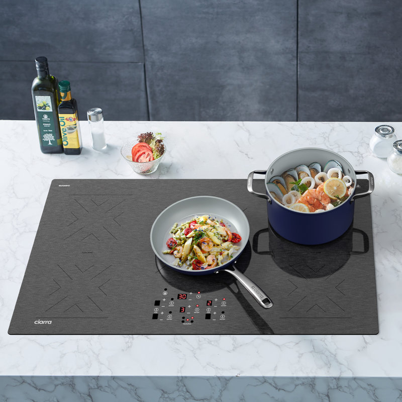 Pro Series 36" Smart Built-In Induction Cooktop with Flex Zone, Power Boost & Ultra-Slim Frameless Black EuroKera glass-ceramic Design