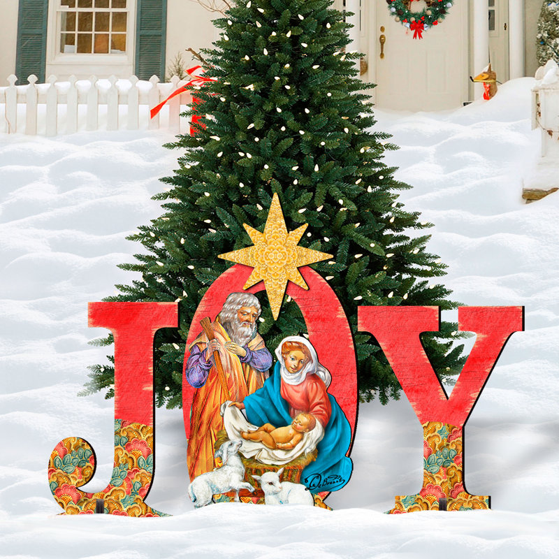 Joy Nativity Yard Lawn Art