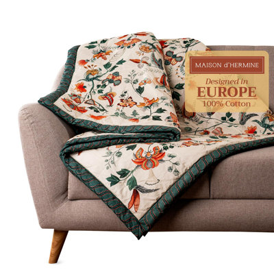 Maison d'Hermine Couverture Dalida 100 % coton - 50 po X 60 po