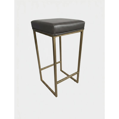 Tabouret de bar en cuir gris