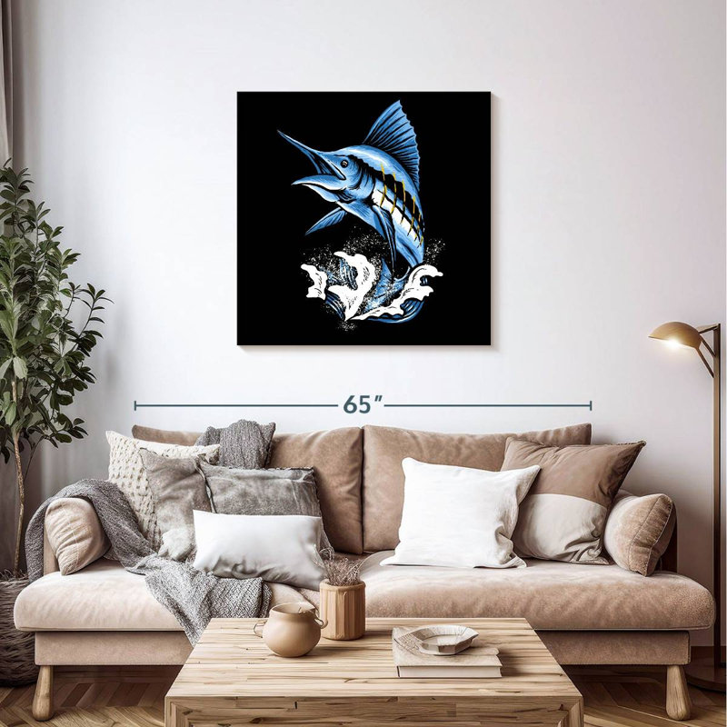 Brampt Jumping Marlin Fish, 36" H x 36" W