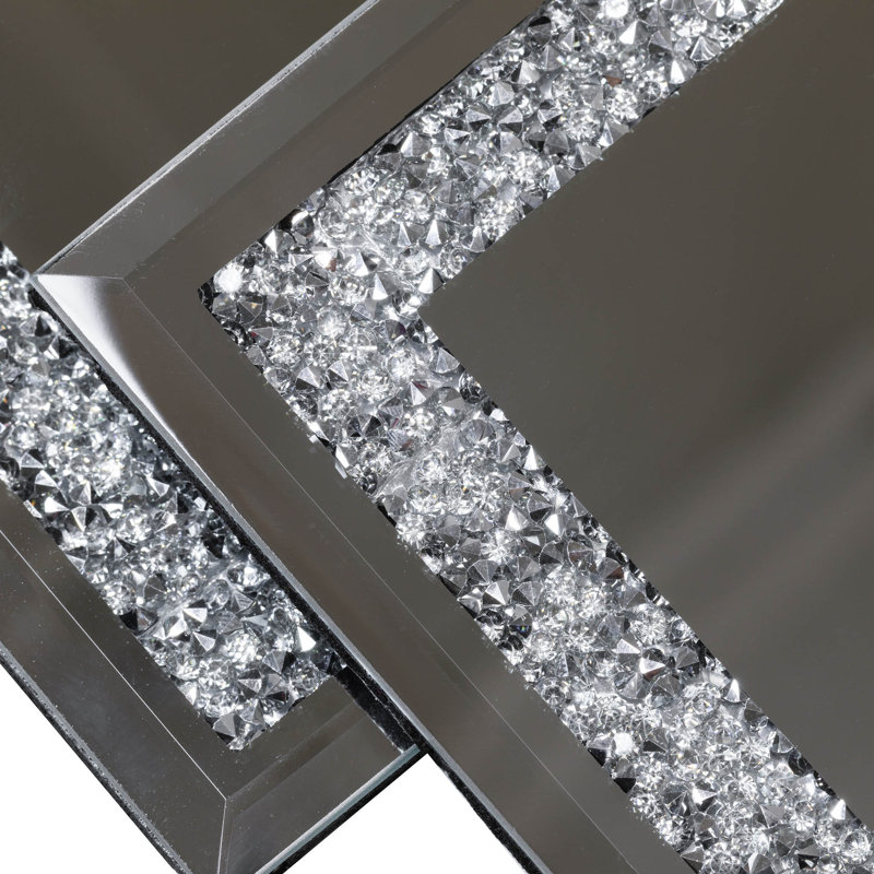 Sparkles Home | Regent Coaster Set | Set of 4 Crystal Coasters | Mirrored Base | Rhinestone Accents