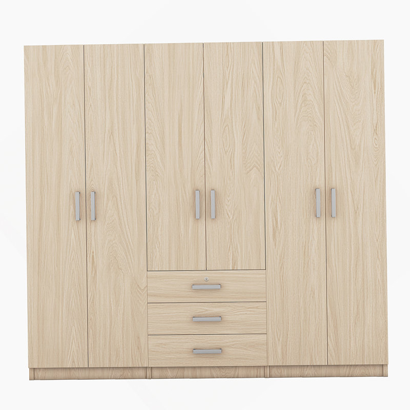 Armoire de chambre 6 portes grise