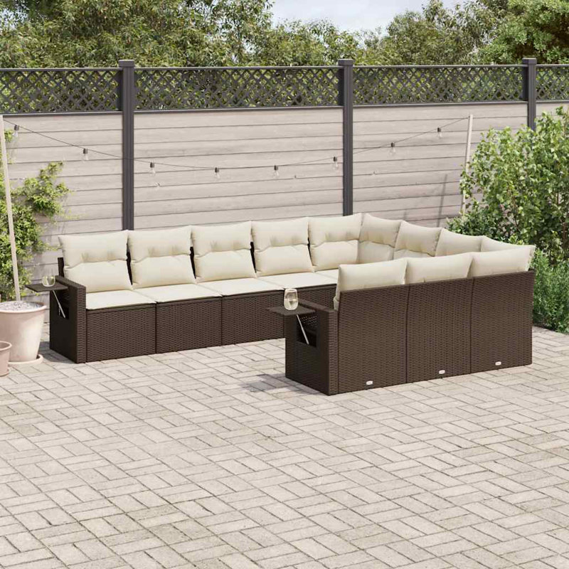 Ensemble de canapé de jardin en rotin PE Vidaxl