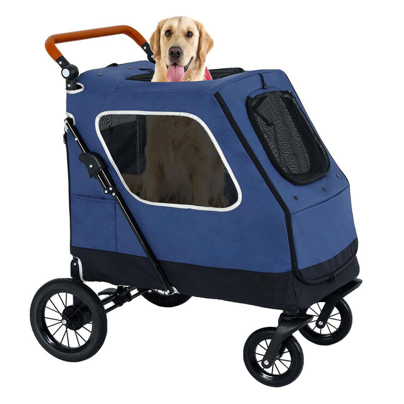 AMIZOY Dog Stroller for Medium/Large Dogs, 4 Wheel Foldable Pet