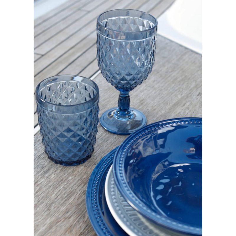 Ensemble d'assiettes à dessert 6 pièces en mélamine - bleu