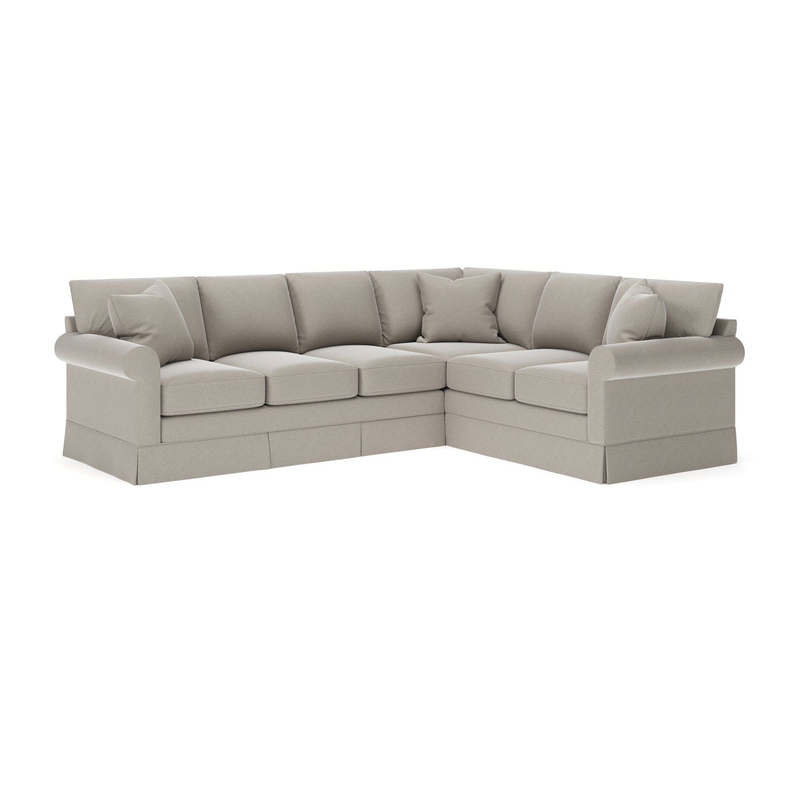 Friedman Sectional, Right Hand Facing, Drusky Linen Sustain® Basketweave